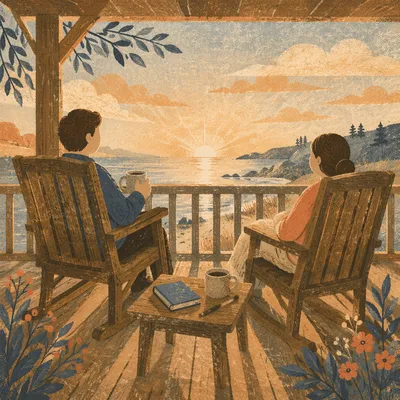 Sunrise Devotion on a Peaceful Shore Porch