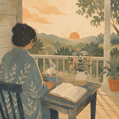 Sunrise Devotion on a Peaceful Porch