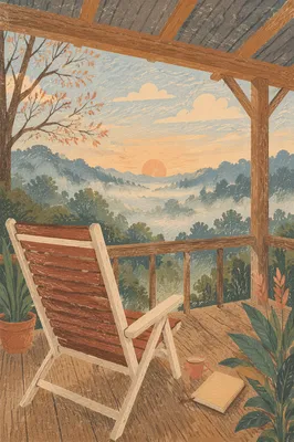 Sunrise Porch Devotion Over Misty Valley