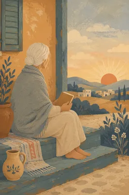 Peaceful Sunrise Devotion on Rustic Porch