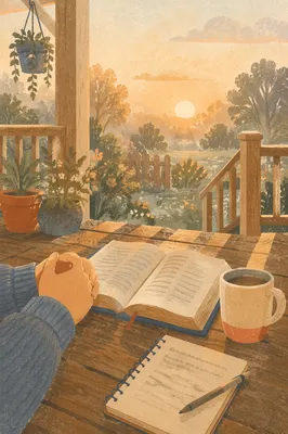 Sunrise Devotion on a Cozy Porch