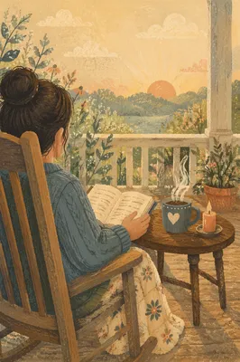 Sunrise Porch Devotion with Open Book