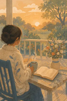 Sunrise Devotion on a Quiet Wooden Porch