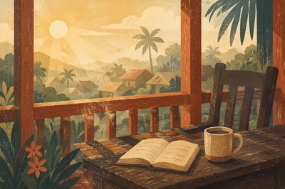 Sunrise Porch Devotion with Journal and Mug