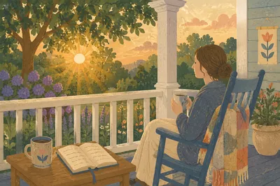 Sunrise Devotion on a Peaceful Porch