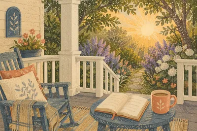 Sunrise Morning Devotion on Garden Porch