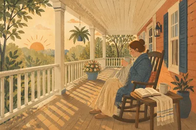Sunrise Porch Devotion with Rocking Chair