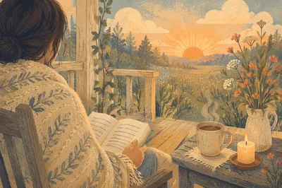 Sunrise Devotion on a Rustic Porch