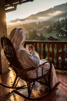 Sunrise Morning Devotion on Mountain Porch