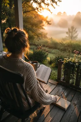 Sunrise Devotion on a Quiet Wooden Porch