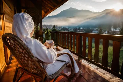Sunrise Morning Devotion on Rustic Porch