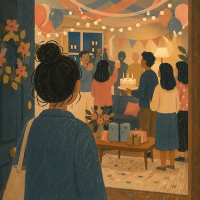 Cozy Surprise Party in Warm Apartment