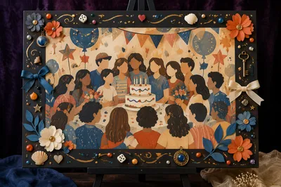 Handmade Surprise Party Memory Board Display