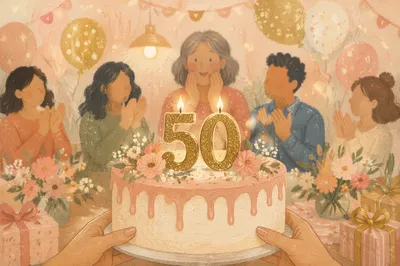 Surprise 50th Birthday Cake Celebration at Home