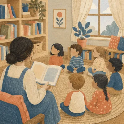 Cozy Preschool Story Time Circle