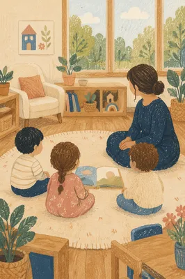 Cozy Preschool Story Time Circle