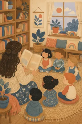 Cozy Preschool Circle Story Time