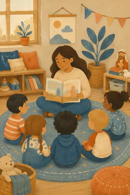 Cozy Preschool Story Time Circle