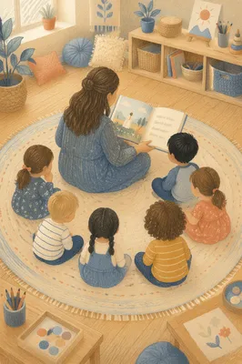 Teacher Leading Circle Story Time