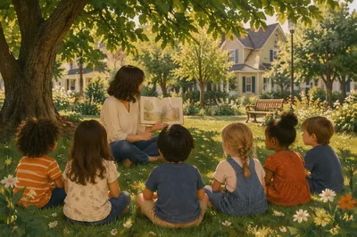 Outdoor Story Time Circle in Park