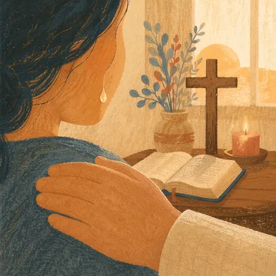Comforting Tear in Morning Prayer
