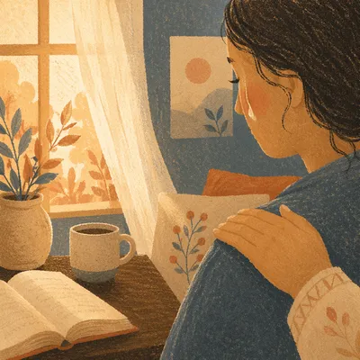 Tearful Cheek Comforted in Warm Window Light