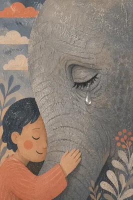 Elephant Tear Close Up of Gentle Comfort