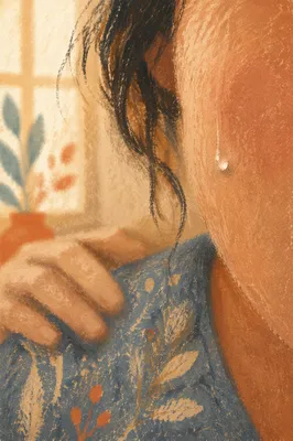 Single Tear with Gentle Comforting Hand