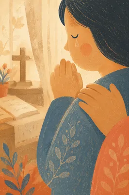Tearful Prayer with Gentle Comforting Touch
