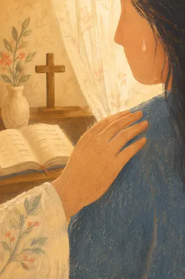Comforting Hand Beside a Tearful Cheek