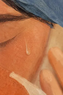 Tear on Cheek with Gentle Comfort