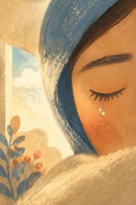 Single Tear in Warm Comforting Light
