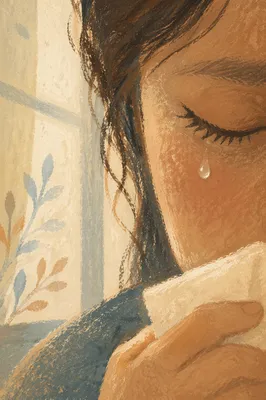 Single Tear Close Up with Gentle Comfort