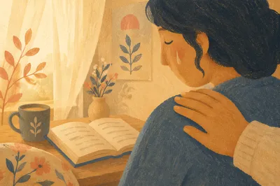 Comforting Hand Beside Tearful Cheek