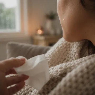 Tender Tear on Cheek with Comfort