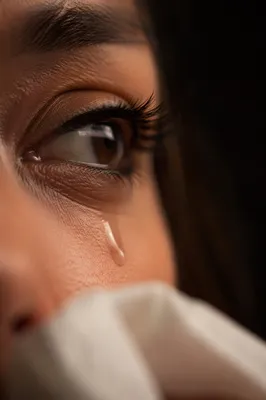 Tender Tear Close Up in Warm Light