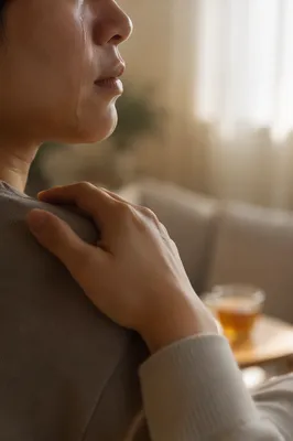 Comforting Hand Beside a Tearful Cheek