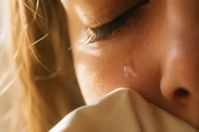 Single Tear and Gentle Comfort Close Up