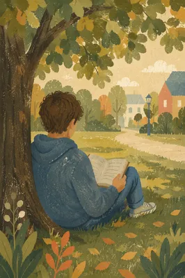 Teen Reading Bible Beneath Shaded Tree