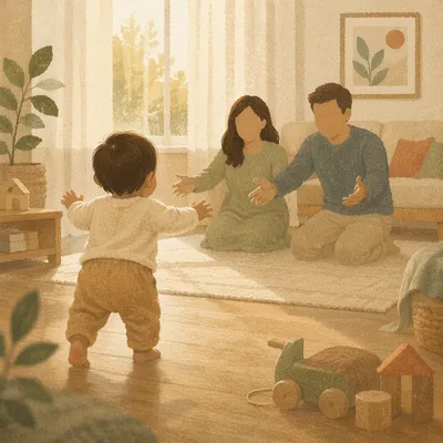 Toddler First Steps Toward Loving Parents
