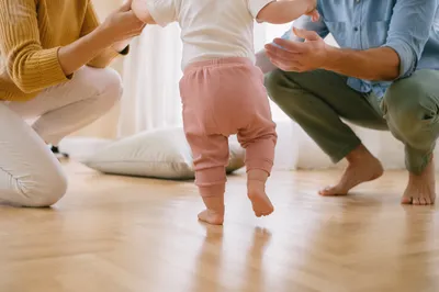 Toddler First Steps with Parents at Home