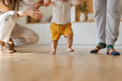 Toddler First Steps with Parents at Home