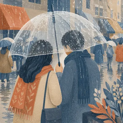 Kindness Under a Shared Rain Umbrella