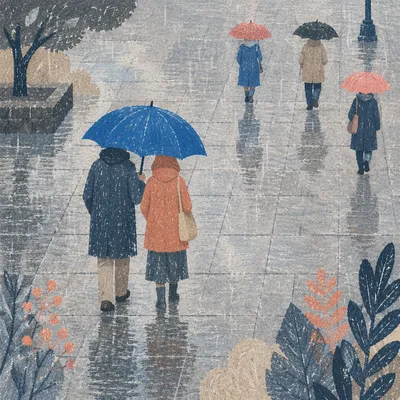 Kindness Under a Blue Umbrella