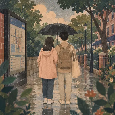 Kindness Under a Rainy City Umbrella