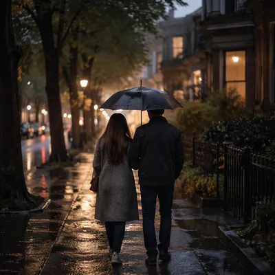 Kindness in Rain Under One Umbrella