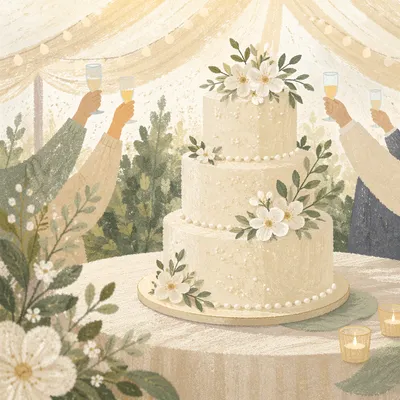 Elegant Three-Tier Wedding Cake Celebration