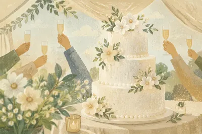Elegant Three Tier Wedding Cake Celebration