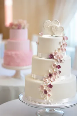Elegant Three Tier White Wedding Cake