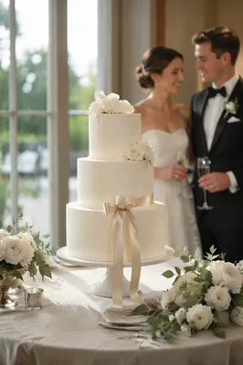 Elegant Three Tier Wedding Cake Display